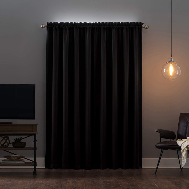 Sun Zero Oslo Theater Grade Extreme Total Blackout Rod Pocket Curtain Panel, 52" x 95", Coal - Image 2